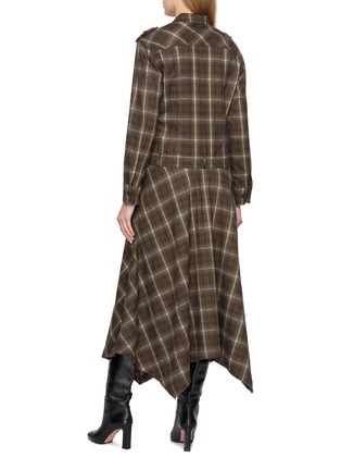 Back View - Click To Enlarge - TONYWACK - Checked Utility Shirt Dress