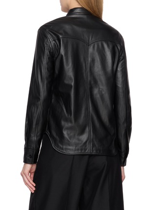 Back View - Click To Enlarge - TONYWACK - Double Pocket Leather Shirt