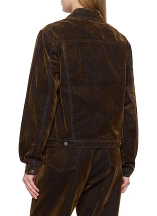 Back View - Click To Enlarge - TONYWACK - Oversized Flock Denim Trucker Jacket