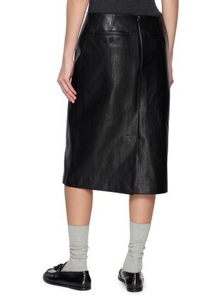 Back View - Click To Enlarge - TONYWACK - Faux Leather Midi Skirt