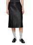 TONYWACK Faux Leather Midi Skirt