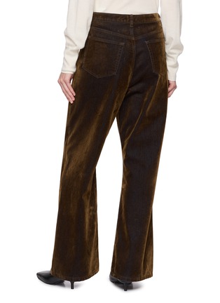 Back View - Click To Enlarge - TONYWACK - Flocked Dark Wash Denim Flared Pants
