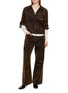 Figure View - Click To Enlarge - TONYWACK - Flocked Dark Wash Denim Flared Pants