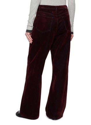Back View - Click To Enlarge - TONYWACK - Flocked Dark Wash Denim Flared Pants
