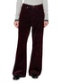 Main View - Click To Enlarge - TONYWACK - Flocked Dark Wash Denim Flared Pants