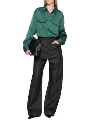 Figure View - Click To Enlarge - TONYWACK - Double Pocket Satin Shirt