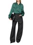 Figure View - Click To Enlarge - TONYWACK - Double Pocket Satin Shirt
