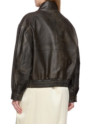 Back View - Click To Enlarge - TONYWACK - Grained Leather Bomber Jacket