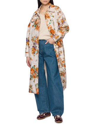 Figure View - Click To Enlarge - BOKJA - Floral Rounded Collar Long Coat