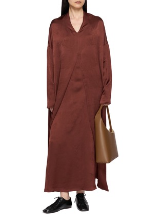 Figure View - Click To Enlarge - RUOHAN - Bonaire Long Sleeve V-Neck Maxi Dress