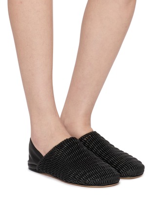 Figure View - Click To Enlarge - JW ANDERSON - Woven Leather Slipper Mules