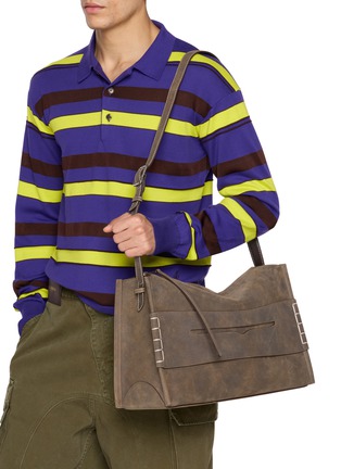 Figure View - Click To Enlarge - JW ANDERSON - Loafer Waxed Leather Messenger Bag