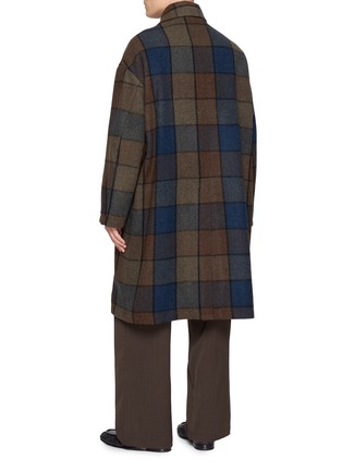 Back View - Click To Enlarge - SONG FOR THE MUTE - Checkered Bear Wool Coach Coat