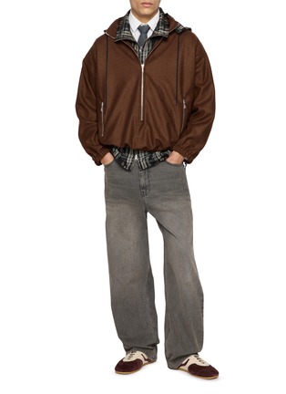 Figure View - Click To Enlarge - SONG FOR THE MUTE - Hooded Tartan Sheer Track Jacket