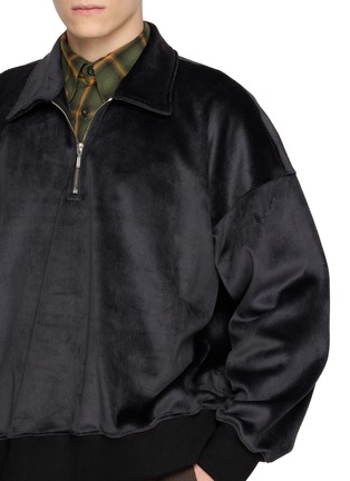  - SONG FOR THE MUTE - Quarter Zip Velour Polo Sweater