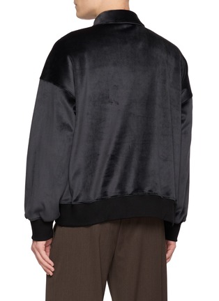 Back View - Click To Enlarge - SONG FOR THE MUTE - Quarter Zip Velour Polo Sweater