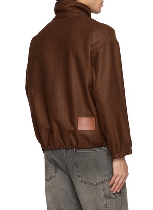 Back View - Click To Enlarge - SONG FOR THE MUTE - Zip Up Brushed Wool Sweater