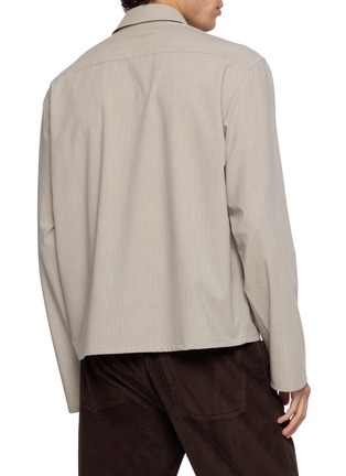 Back View - Click To Enlarge - SONG FOR THE MUTE - Cropped Pencil Stripe Shirt