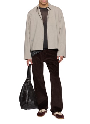Figure View - Click To Enlarge - SONG FOR THE MUTE - Cropped Pencil Stripe Shirt