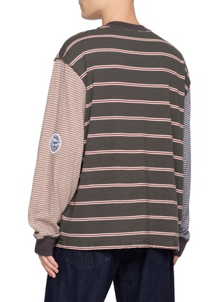 Back View - Click To Enlarge - SONG FOR THE MUTE - Contrast Rugby Striped Cotton T-Shirt