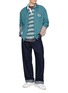Figure View - Click To Enlarge - SONG FOR THE MUTE - Contrast Rugby Striped Cotton T-Shirt