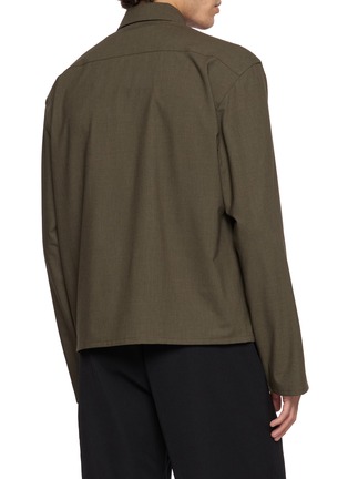 Back View - Click To Enlarge - SONG FOR THE MUTE - Cropped Pencil Stripe Shirt