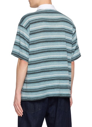 Back View - Click To Enlarge - SONG FOR THE MUTE - Gym Polo Striped Knit Shirt