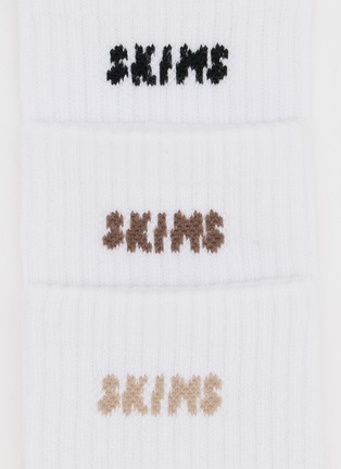 Detail View - Click To Enlarge - SKIMS - Ribbed Logo Crew Sock — Pack of 3