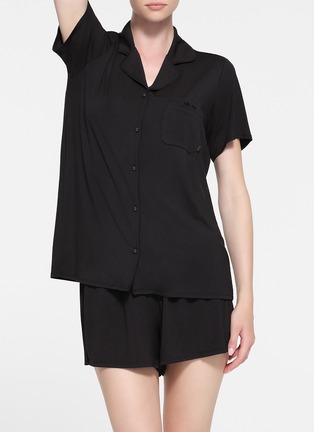 Figure View - Click To Enlarge - SKIMS - Skims Sleep Short Sleeve Button Up Pyjama Set