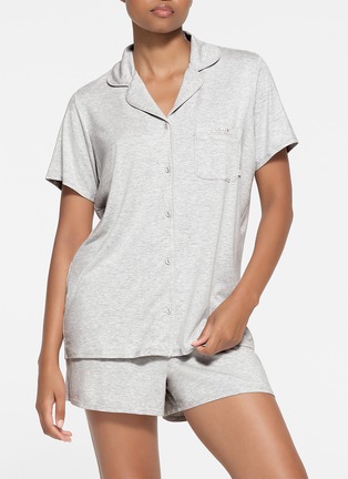 Figure View - Click To Enlarge - SKIMS - Skims Sleep Short Sleeve Button Up Pyjama Set