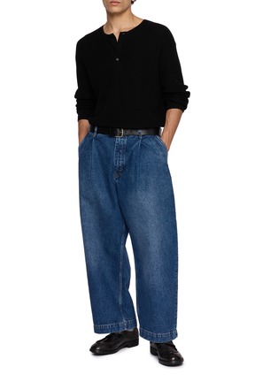 Figure View - Click To Enlarge - STUDIO NICHOLSON - Henley Neck Knit Sweater