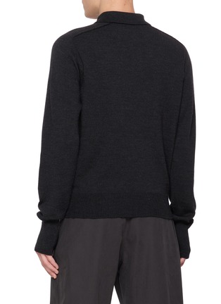Back View - Click To Enlarge - STUDIO NICHOLSON - Long Sleeve Knit Polo Shirt