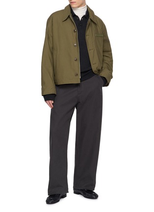 Figure View - Click To Enlarge - STUDIO NICHOLSON - Long Sleeve Knit Polo Shirt
