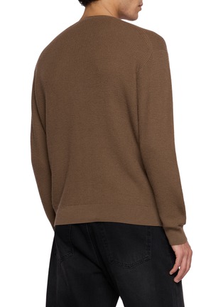 Back View - Click To Enlarge - STUDIO NICHOLSON - Henley Neck Knit Sweater