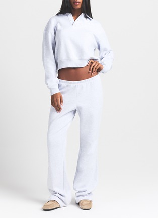 Back View - Click To Enlarge - SKIMS - Cotton Fleece Polo Sweatshirt