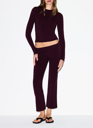 Back View - Click To Enlarge - SKIMS - Cotton Jersey Long Sleeve T-shirt