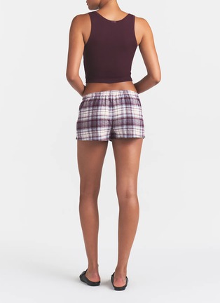 Front View - Click To Enlarge - SKIMS - Flannel Sleep Boxer Shorts