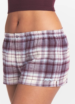 Figure View - Click To Enlarge - SKIMS - Flannel Sleep Boxer Shorts