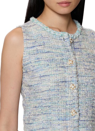 - CRUSH COLLECTION - Crochet Trim Tweed Knit Crewneck Vest