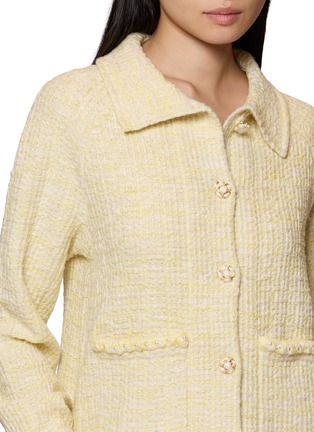  - CRUSH COLLECTION - Collared Crochet Trim Tweed Jacket