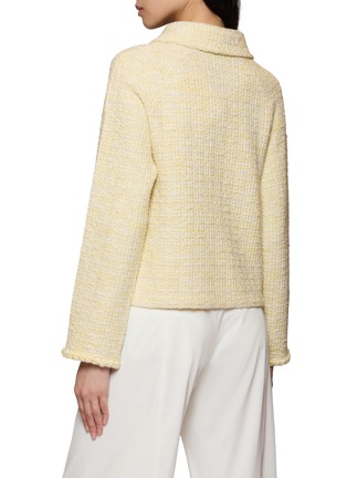Back View - Click To Enlarge - CRUSH COLLECTION - Collared Crochet Trim Tweed Jacket