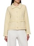 CRUSH COLLECTION Collared Crochet Trim Tweed Jacket