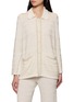 CRUSH COLLECTION Shimmer Pointelle Collared Cardigan