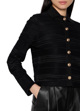  - CRUSH COLLECTION - Satin Embossed Textured Knit Jacket