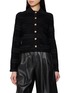 CRUSH COLLECTION Satin Embossed Textured Knit Jacket