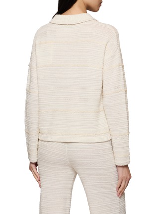 Back View - Click To Enlarge - CRUSH COLLECTION - Shimmer Pointelle Collared Top