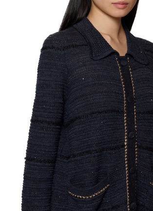  - CRUSH COLLECTION - Shimmer Pointelle Collared Cardigan