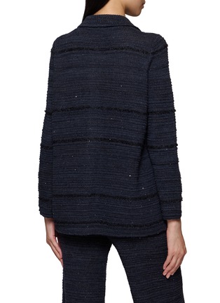 Back View - Click To Enlarge - CRUSH COLLECTION - Shimmer Pointelle Collared Cardigan