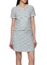 CRUSH COLLECTION Crewneck Crochet Trim Tweed Jacket