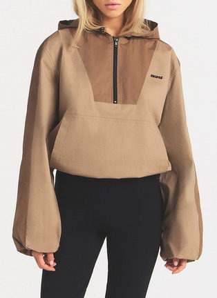 Back View - Click To Enlarge - SKIMS - Woven Cotton Half Zip Pullover Jacket